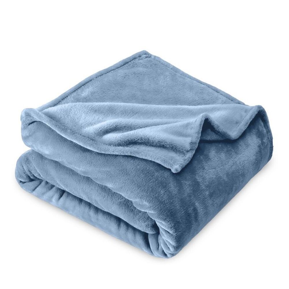 Bare Home - Coronet Blue Microplush Full/Queen Fleece Blanket  Blue